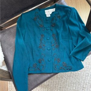 VINTAGE | Vintage Cropped Embroidered Jacket